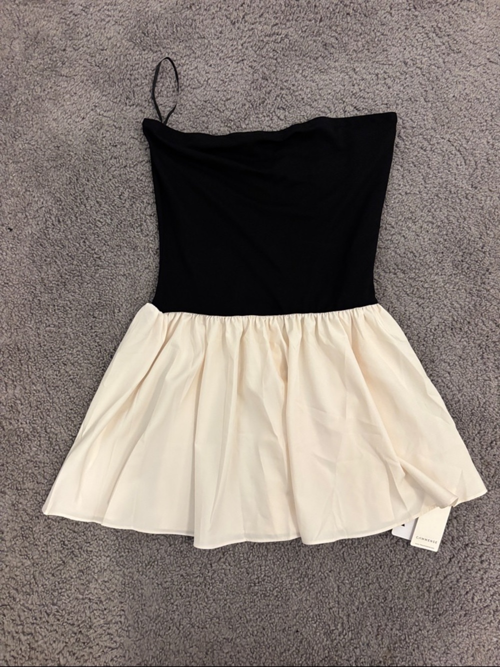Commense Black and Cream Mini Dress